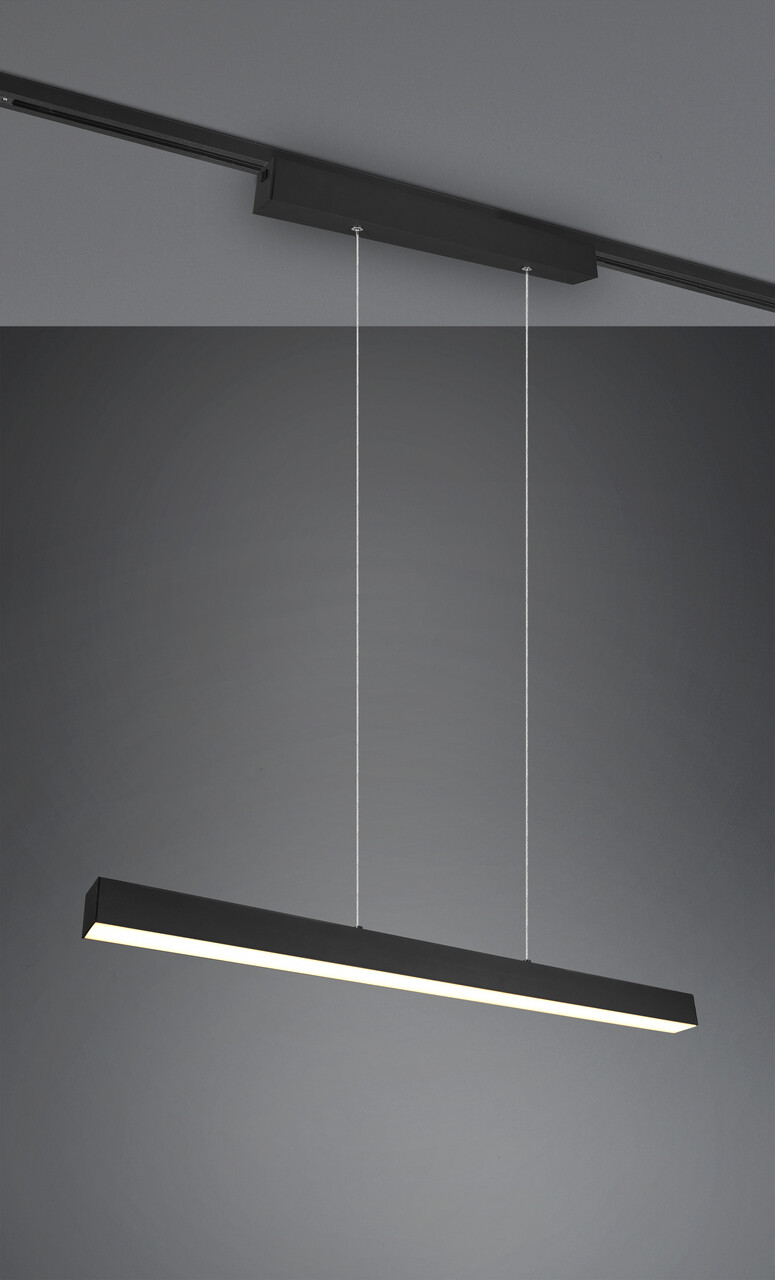 Lustra Paros, TRIO, 90x5x180 cm, 29W, 1x SMD, metal, negru mat - imagine 7